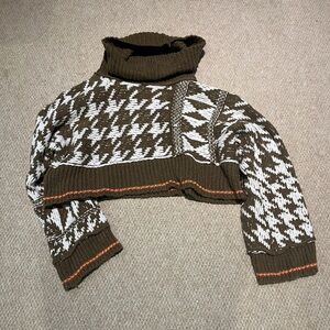 Free People Patterned Turtleneck Sweater Size XS